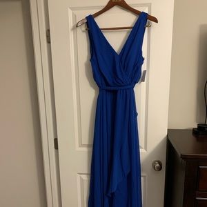 David's Bridal Ruffle-Trim Chiffon-Wrap Dress